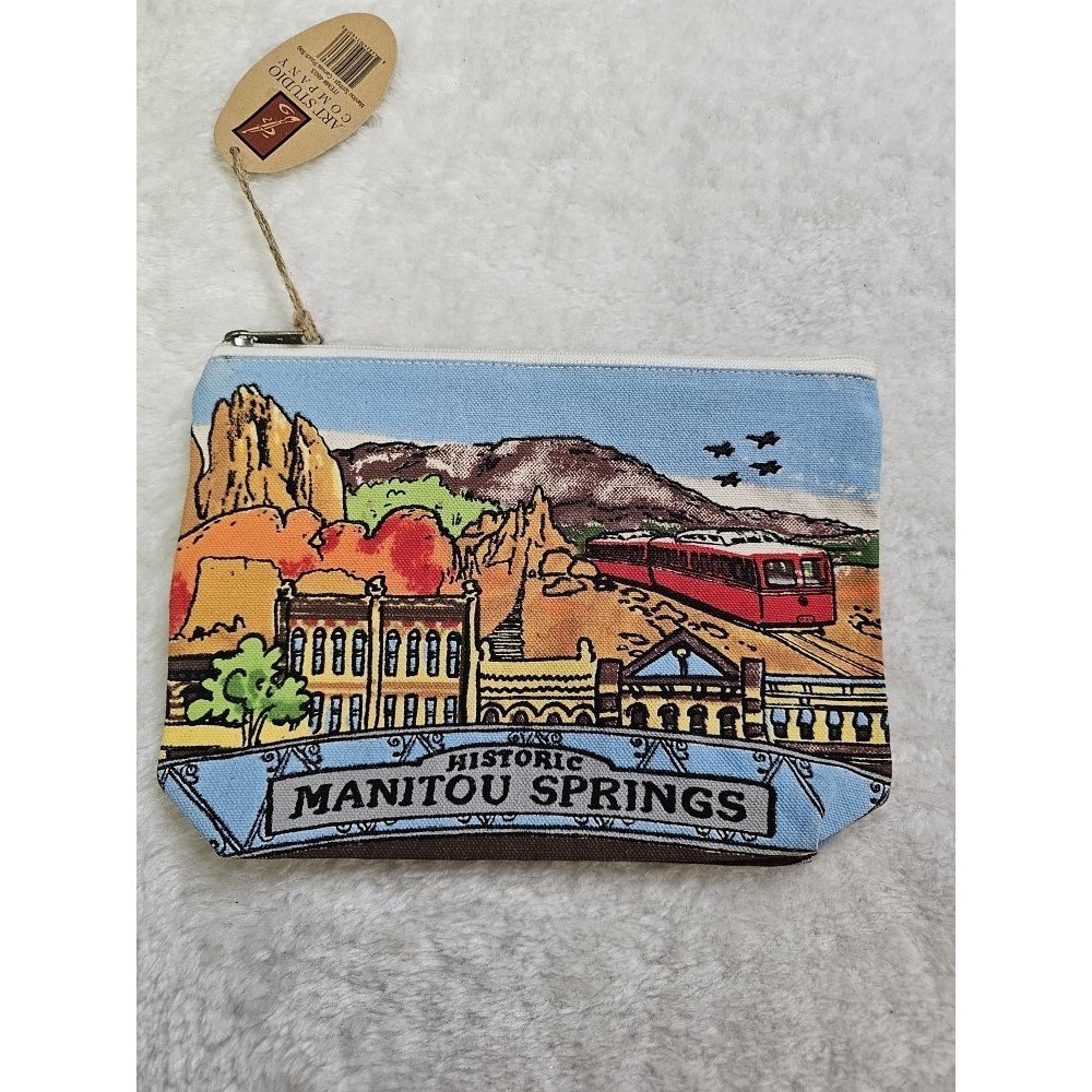 Historic Manitou‎ Springs Zippered Canvas Cosmetic Bag